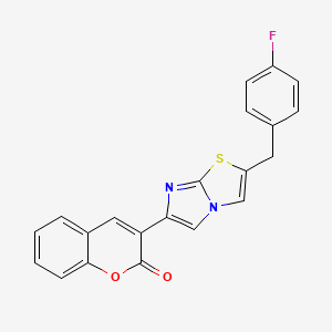 3-(2-(4-Fluorobenzyl)imidazo[2,1-b]thiazol-6-yl)-2H-chromen-2-one chemical structure (CAS 881970-80-5)
