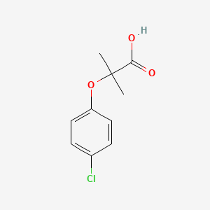 2-(4-Chlorophenoxy)-2-methylpropanoic acid chemical structure (CAS 882-09-7)