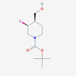 (3S,4R)-rel-tert-Butyl 3-fluoro-4-(hydroxymethyl)piperidine-1-carboxylate chemical structure (CAS 882033-93-4)