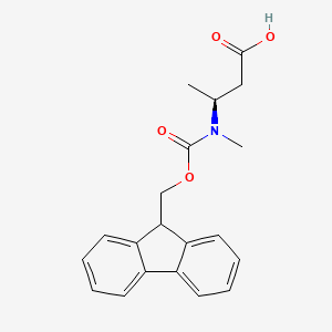N-Fmoc-(S)-3-(methylamino)butanoic acid chemical structure (CAS 882183-85-9)