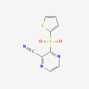 3-(Thiophen-2-ylsulfonyl)pyrazine-2-carbonitrile chemical structure (CAS 882286-32-0)