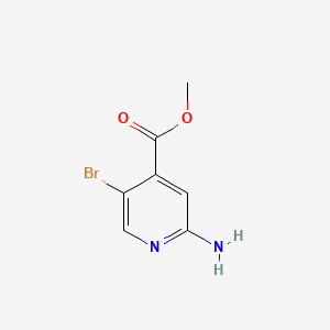 Methyl 2-amino-5-bromo-4-pyridinecarboxylate chemical structure (CAS 882499-87-8)