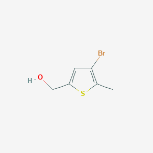 (4-Bromo-5-methylthiophen-2-yl)methanol chemical structure (CAS 882506-11-8)