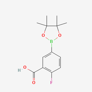 2-Fluoro-5-(4,4,5,5-tetramethyl-1,3,2-dioxaborolan-2-yl)benzoic acid chemical structure (CAS 882679-10-9)