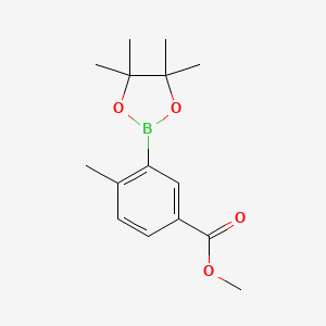 Methyl 4-methyl-3-(4,4,5,5-tetramethyl-1,3,2-dioxaborolan-2-yl)benzoate chemical structure (CAS 882679-40-5)