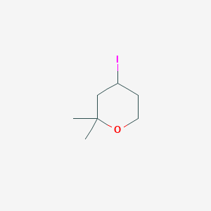 4-Iodo-2,2-dimethyltetrahydro-2H-pyran chemical structure (CAS 882687-80-1)
