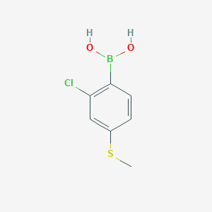 (2-Chloro-4-(methylthio)phenyl)boronic acid chemical structure (CAS 882689-60-3)