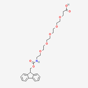 1-(9H-Fluoren-9-yl)-3-oxo-2,7,10,13,16,19-hexaoxa-4-azadocosan-22-oic acid chemical structure (CAS 882847-32-7)