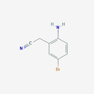2-(2-Amino-5-bromophenyl)acetonitrile chemical structure (CAS 882855-95-0)
