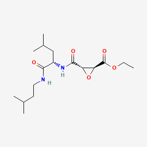 Ethyl (2S,3S)-3-(((S)-1-(isopentylamino)-4-methyl-1-oxopentan-2-yl)carbamoyl)oxirane-2-carboxylate chemical structure (CAS 88321-09-9)