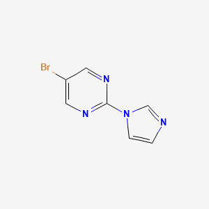 5-Bromo-2-(1H-imidazol-1-yl)pyrimidine chemical structure (CAS 883230-68-0)