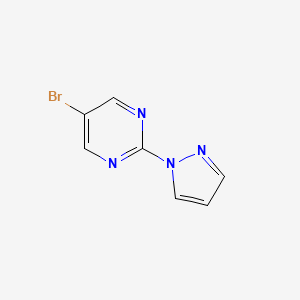5-Bromo-2-pyrazol-1-yl-pyrimidine chemical structure (CAS 883230-94-2)