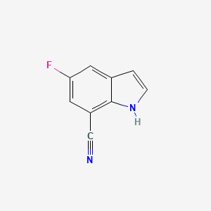 5-Fluoro-1H-indole-7-carbonitrile chemical structure (CAS 883500-80-9)