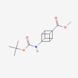 Methyl 4-((tert-butoxycarbonyl)amino)cubane-1-carboxylate chemical structure (CAS 883554-71-0)