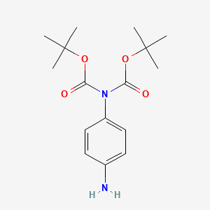 N,N-Di-tert-butoxycarbonyl-benzene-1,4-diamine chemical structure (CAS 883554-90-3)