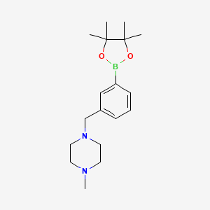 1-Methyl-4-(3-(4,4,5,5-tetramethyl-1,3,2-dioxaborolan-2-yl)benzyl)piperazine chemical structure (CAS 883738-27-0)
