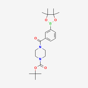 tert-Butyl 4-(3-(4,4,5,5-tetramethyl-1,3,2-dioxaborolan-2-yl)benzoyl)piperazine-1-carboxylate chemical structure (CAS 883738-41-8)