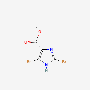 Methyl 2,5-dibromo-1H-imidazole-4-carboxylate chemical structure (CAS 883876-21-9)