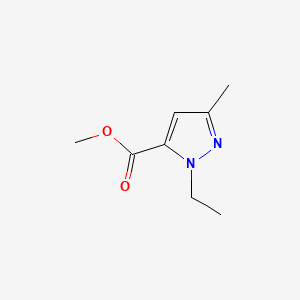 Methyl 1-ethyl-3-methyl-1H-pyrazole-5-carboxylate chemical structure (CAS 88398-73-6)