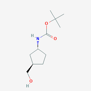 tert-Butyl ((1R,3R)-3-(hydroxymethyl)cyclopentyl)carbamate chemical structure (CAS 884006-56-8)