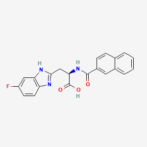 (R)-2-(2-Naphthamido)-3-(6-fluoro-1H-benzo[d]imidazol-2-yl)propanoic acid chemical structure (CAS 884033-66-3)