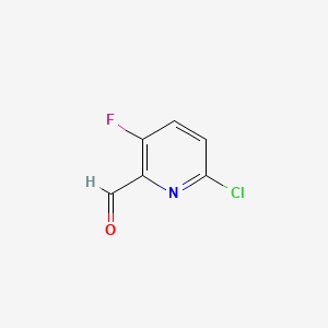 6-Chloro-3-fluoropicolinaldehyde chemical structure (CAS 884494-77-3)