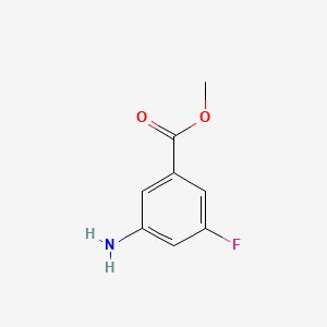 Methyl 3-amino-5-fluorobenzoate chemical structure (CAS 884497-46-5)