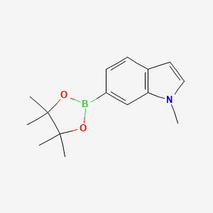 1-Methyl-6-(4,4,5,5-tetramethyl-1,3,2-dioxaborolan-2-yl)-1H-indole chemical structure (CAS 884507-19-1)