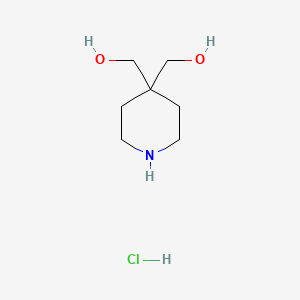 Piperidine-4,4-diyldimethanol hydrochloride chemical structure (CAS 884535-05-1)