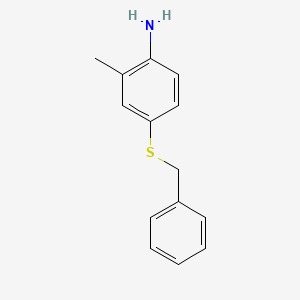 4-(Benzylthio)-2-methylaniline chemical structure (CAS 884535-74-4)