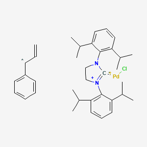 Chloro[(1,2,3-η)-3-phenyl-2-propenyl][1,3-bis(2,6-di-i-propylphenyl)-4,5-dihydroimidazol-2-ylidene]palladium(II) chemical structure (CAS 884879-24-7)