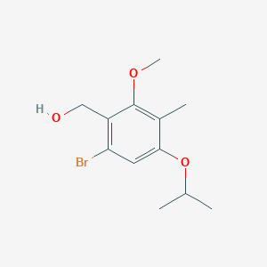 (6-Bromo-4-isopropoxy-2-methoxy-3-methylphenyl)methanol chemical structure (CAS 885042-03-5)