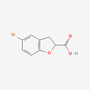 5-Bromo-2,3-dihydrobenzofuran-2-carboxylic acid chemical structure (CAS 885069-03-4)