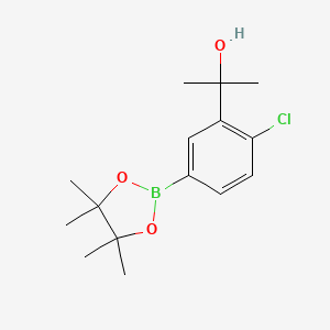 2-(2-Chloro-5-(4,4,5,5-tetramethyl-1,3,2-dioxaborolan-2-yl)phenyl)propan-2-ol chemical structure (CAS 885069-30-7)