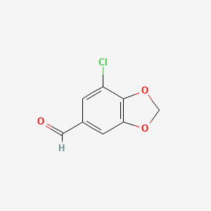 7-Chlorobenzo[d][1,3]dioxole-5-carbaldehyde chemical structure (CAS 88525-51-3)