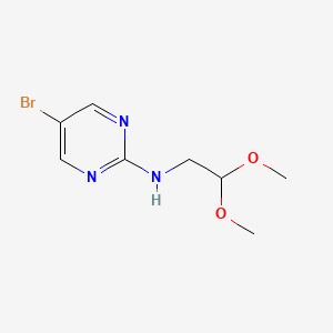 5-Bromo-N-(2,2-dimethoxyethyl)pyrimidin-2-amine chemical structure (CAS 885267-37-8)