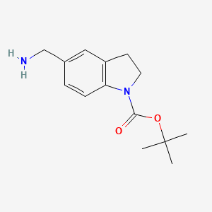 tert-Butyl 5-(aminomethyl)indoline-1-carboxylate chemical structure (CAS 885270-00-8)
