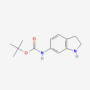 tert-Butyl indolin-6-ylcarbamate chemical structure (CAS 885270-09-7)