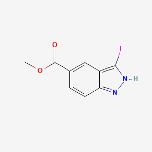 Methyl 3-iodo-1H-indazole-5-carboxylate chemical structure (CAS 885271-25-0)