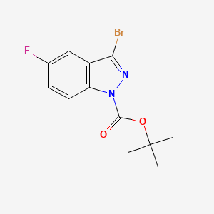 tert-Butyl 3-bromo-5-fluoro-1H-indazole-1-carboxylate chemical structure (CAS 885271-57-8)