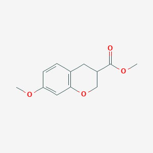 Methyl 7-methoxychroman-3-carboxylate chemical structure (CAS 885271-74-9)