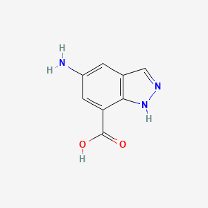 5-Amino-1H-indazole-7-carboxylic acid chemical structure (CAS 885272-13-9)