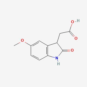 2-(5-Methoxy-2-oxoindolin-3-yl)acetic acid chemical structure (CAS 885272-25-3)