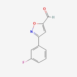 3-(3-Fluorophenyl)isoxazole-5-carbaldehyde chemical structure (CAS 885273-52-9)