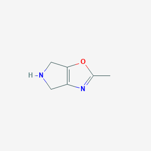 2-Methyl-5,6-dihydro-4H-pyrrolo[3,4-d]oxazole chemical structure (CAS 885273-92-7)
