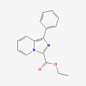 Ethyl 1-phenylimidazo[1,5-a]pyridine-3-carboxylate chemical structure (CAS 885276-81-3)