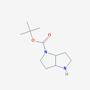 cis-tert-Butyl hexahydropyrrolo[3,2-b]pyrrole-1(2H)-carboxylate chemical structure (CAS 885277-81-6)