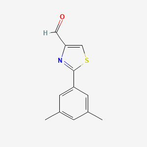 2-(3,5-Dimethylphenyl)thiazole-4-carbaldehyde chemical structure (CAS 885278-96-6)