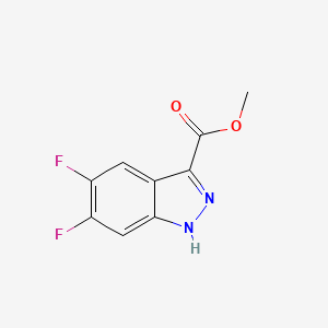 Methyl 5,6-difluoro-1H-indazole-3-carboxylate chemical structure (CAS 885279-01-6)