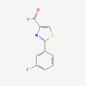 2-(3-Fluorophenyl)thiazole-4-carbaldehyde chemical structure (CAS 885279-20-9)